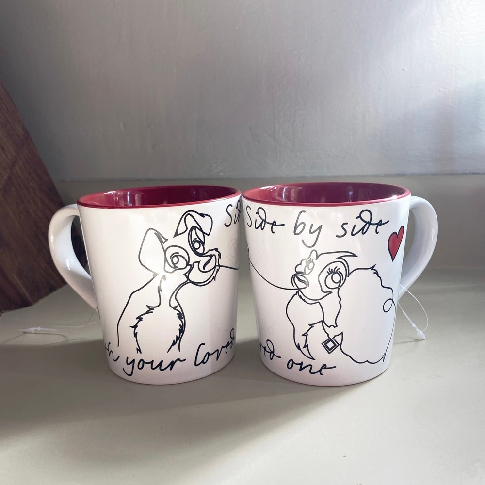 NWT Disney Lady and the Tramp set of two mugs.